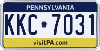 PA license plate KKC7031