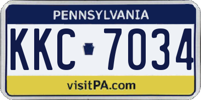 PA license plate KKC7034