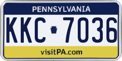 PA license plate KKC7036
