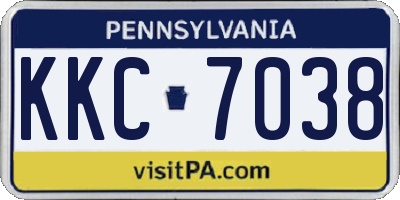 PA license plate KKC7038