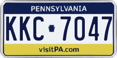 PA license plate KKC7047