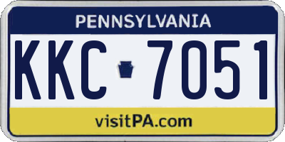 PA license plate KKC7051