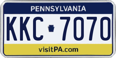 PA license plate KKC7070