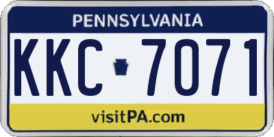 PA license plate KKC7071