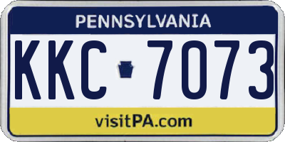 PA license plate KKC7073