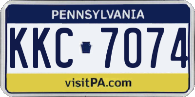 PA license plate KKC7074