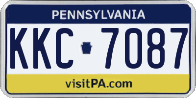 PA license plate KKC7087