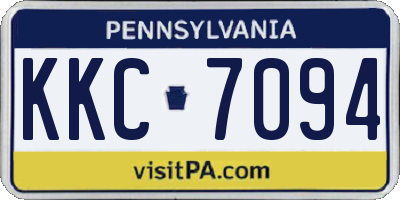 PA license plate KKC7094