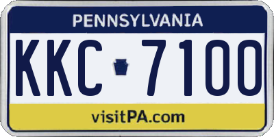 PA license plate KKC7100
