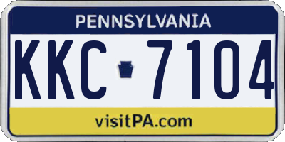 PA license plate KKC7104