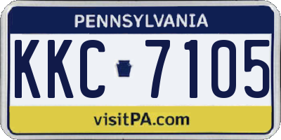 PA license plate KKC7105