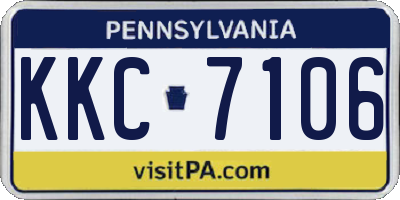 PA license plate KKC7106