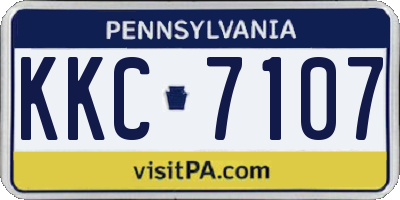 PA license plate KKC7107