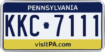 PA license plate KKC7111