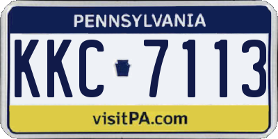 PA license plate KKC7113