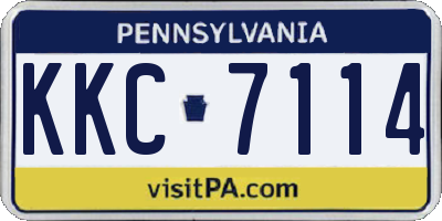 PA license plate KKC7114