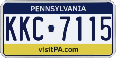 PA license plate KKC7115