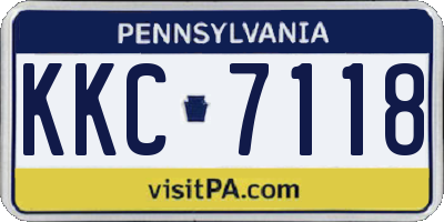 PA license plate KKC7118