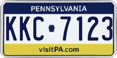 PA license plate KKC7123