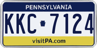PA license plate KKC7124