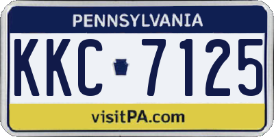 PA license plate KKC7125