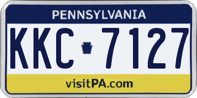 PA license plate KKC7127