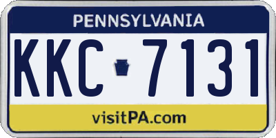 PA license plate KKC7131