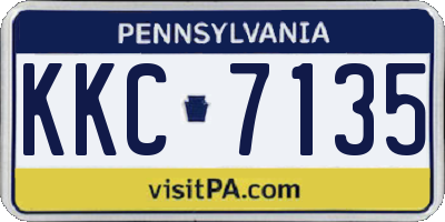 PA license plate KKC7135