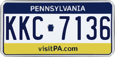 PA license plate KKC7136