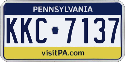 PA license plate KKC7137
