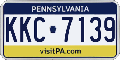 PA license plate KKC7139
