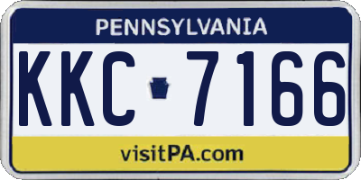 PA license plate KKC7166