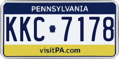 PA license plate KKC7178
