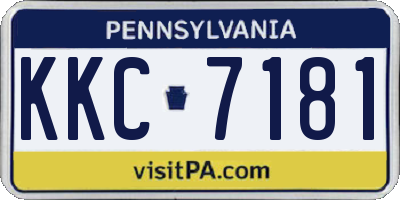 PA license plate KKC7181