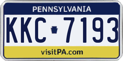 PA license plate KKC7193