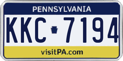 PA license plate KKC7194