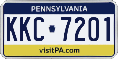 PA license plate KKC7201