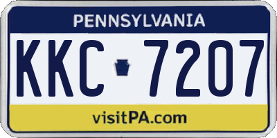 PA license plate KKC7207
