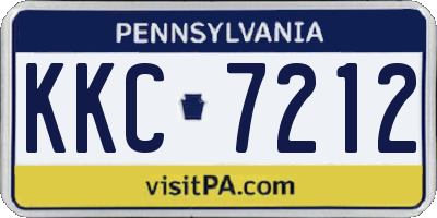 PA license plate KKC7212