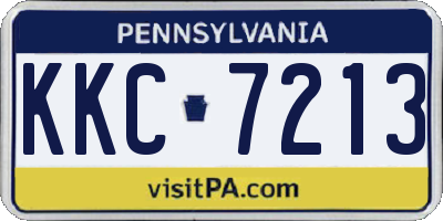 PA license plate KKC7213