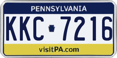 PA license plate KKC7216