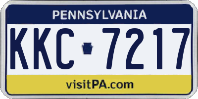 PA license plate KKC7217