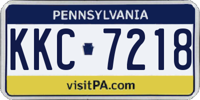 PA license plate KKC7218
