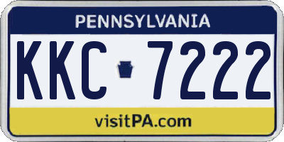 PA license plate KKC7222