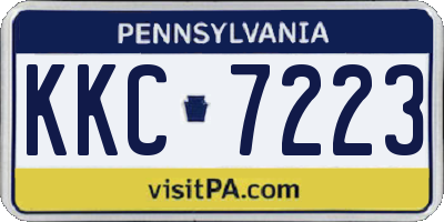 PA license plate KKC7223