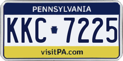 PA license plate KKC7225