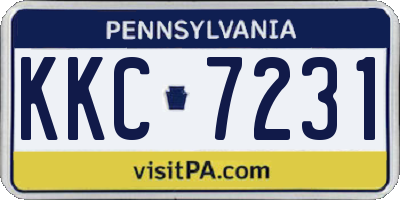 PA license plate KKC7231