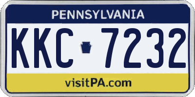 PA license plate KKC7232