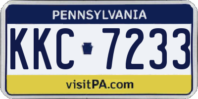 PA license plate KKC7233