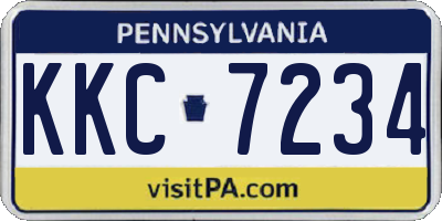 PA license plate KKC7234